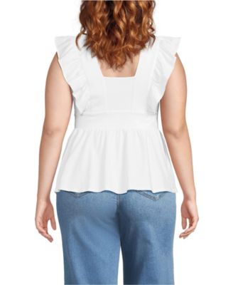 Plus Size Lightweight Jersey Ruffle Peplum Top