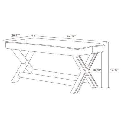 42.12inch Accent Bench Mid Century Modern Ottoman Forest Green Velvet Upholstered No Assembly Required