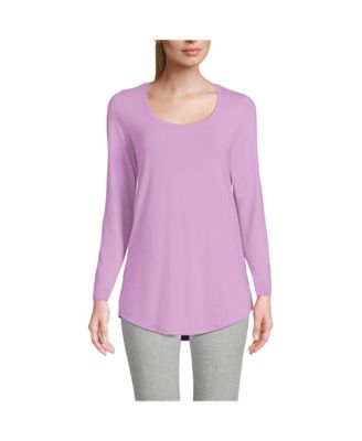 Women's Long Sleeve Power Performance Scoop Neck Curved Hem Tunic Tee