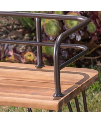 Zion Industrial Wood And Metal Bench Chair