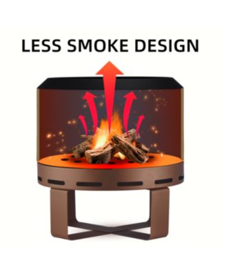 Outdoor Smokeless Fire Pit Stove 24'' for Camping Bonfire, Wood Burning Fire Place Firepit with Stand for Patio Backyard Outside