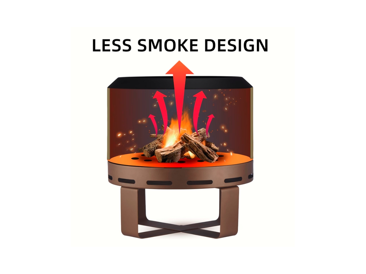 Outdoor Smokeless Fire Pit Stove 24'' for Camping Bonfire, Wood Burning Fire Place Firepit with Stand for Patio Backyard Outside