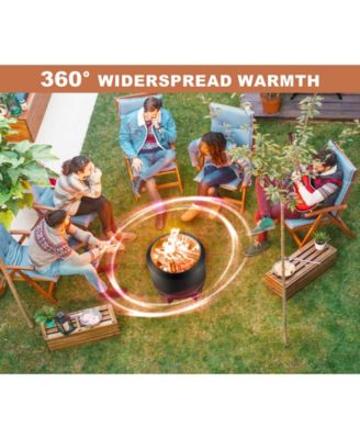 Outdoor Smokeless Fire Pit Stove 24'' for Camping Bonfire, Wood Burning Fire Place Firepit with Stand for Patio Backyard Outside