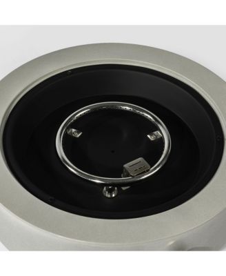 23.60 in. Concrete Round Outdoor Propane Fire Pit Table with Lid