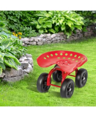 360° Swivel Seat and Adjustable Height Garden Rolling Workseat