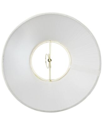 Set of 2 Bell Lamp Shades White Mushroom Pleated Small 5" Top x 11" Bottom x 7.5" Slant Candelabra Clip-On Fitting