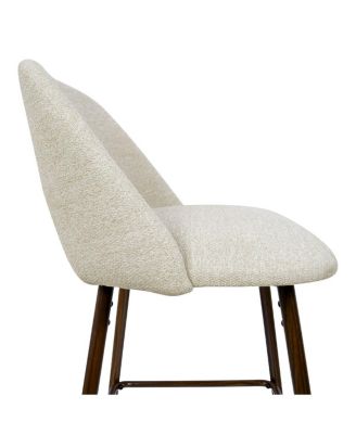  Set of 4  Textured Fabric, Walnut-Finished Metal  Curved Backrest, Padded Seat, Footrest Counter Height Stools
