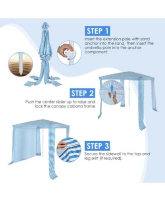 6.6 x 6.6 Feet Foldable and Easy-Setup Beach Canopy With Carry Bag-Blue