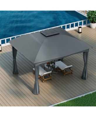 12 x 10 Feet Canopy Double Vented Heavy Duty Steel Gazebo