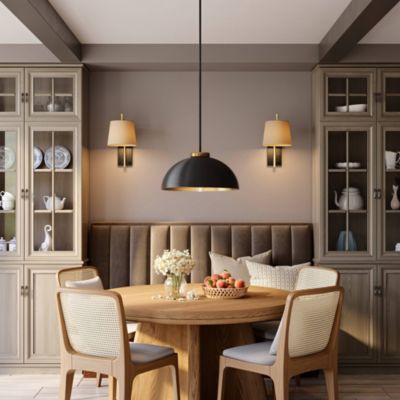 Chester Modern Swing Arm Wall Lamp Brass Black Plug-in Light Fixture Tan Drum Shade for Bedroom Bedside Living Room Reading Home House