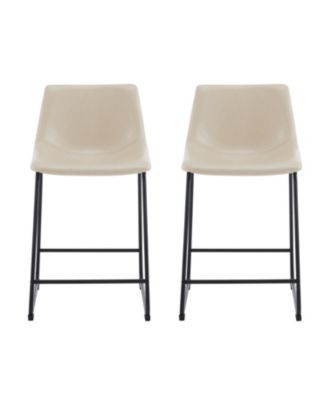 Streamdale Vintage Faux Leather Counter Stools (Set of 2)