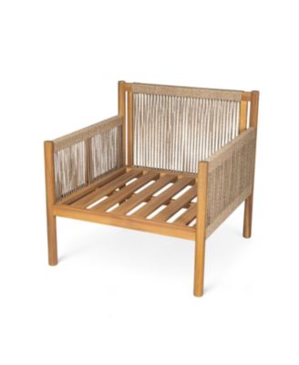 Streamdale Woven Outdoor Lounge Chairs - Wood Frame & Cushions (Set of 2)