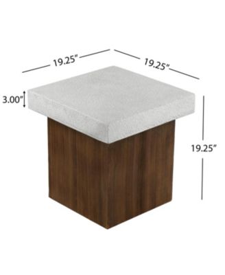  Square Side Table Natural wood frame