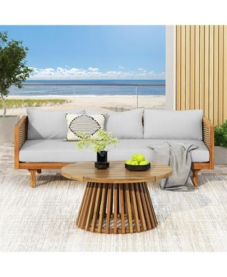 Streamdale Acacia Wood 3-Seater Daybed & Coffee Table Set