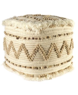 Cotton Blend Ottoman for Living Room Bedroom or Lounge Area Seating