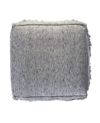 18" Grey Wool Ottoman
