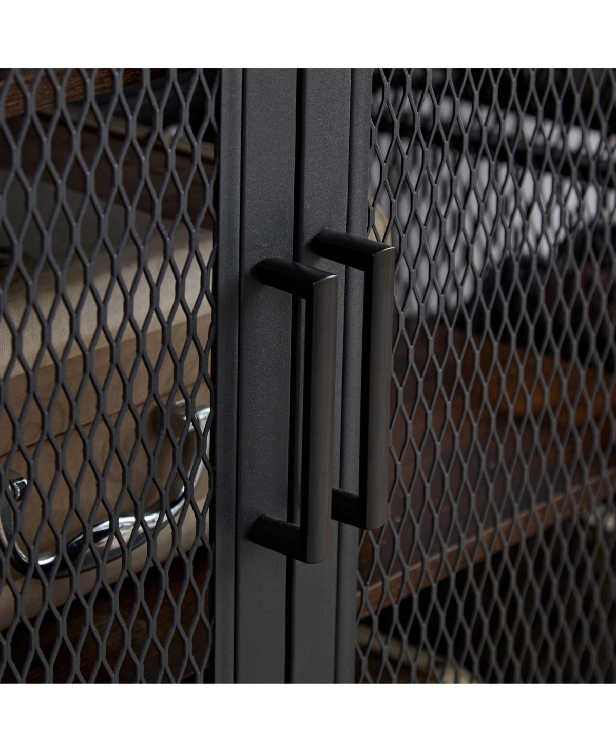 Streamdale Industrial Coffee Bar Cabinet with Led Lights and Power Outlet