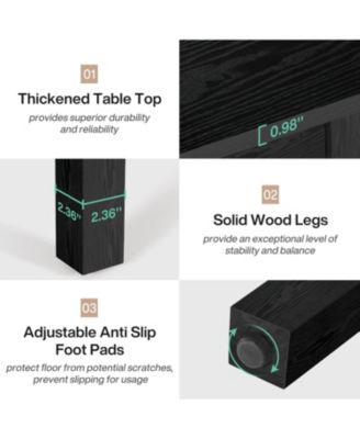 Square Dining Table for 2–4, Modern Wood Table with Thick Top & Legs – Compact Design for Small Kitchens & Dining Rooms (Table Only).