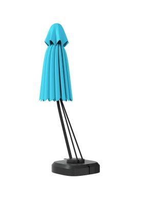 11 Feet Outdoor Cantilever Hanging Umbrella with Base and Wheels-Turquoise