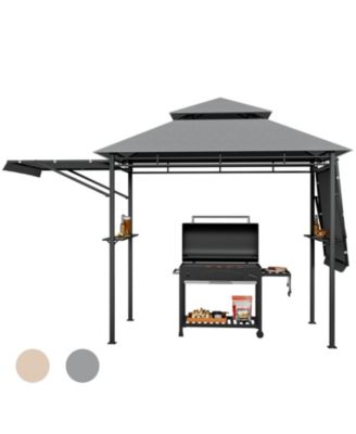 13.5 x 4 Feet Patio BBQ Grill Gazebo Canopy with Dual Side Awnings