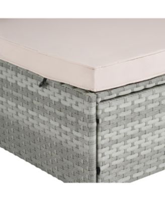 Streamdale Gray Rattan Outdoor Chaise Lounge with Adjustable Backrest