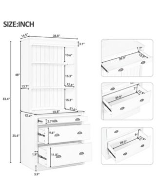 Streamdale Tall Bookshelf Suite with LED Lighting, Corner Shelves, and Drawers