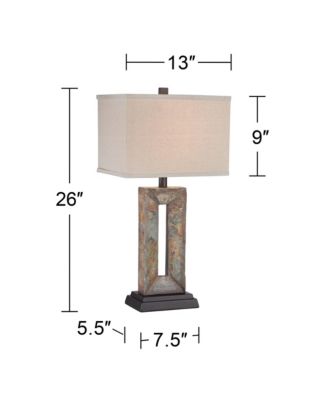 Rustic Table Lamps 26" High Set of 2 Natural Stale Open Rectangular Box Shade for Living Room Bedroom Home (Colors May Vary)