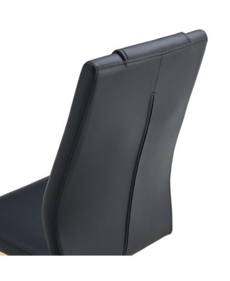 Streamdale 63" Glass Dining Set Marble Table & 6 Black/Gold Chairs