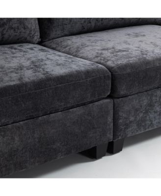 Streamdale 111.42x32.28" 3-Seater Chenille Sofa - Comfy, Cloud-Soft, with Side Pocket