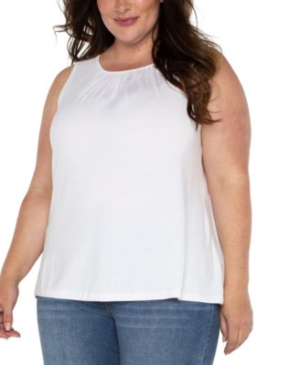 Liverpool Los Angeles - Plus Size Sleeveless Scoop-Neck Top