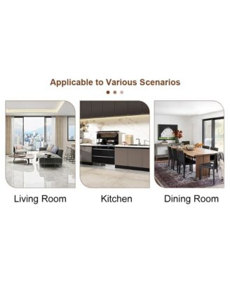 Wood Coffee Table Set with 4 Brown Chairs