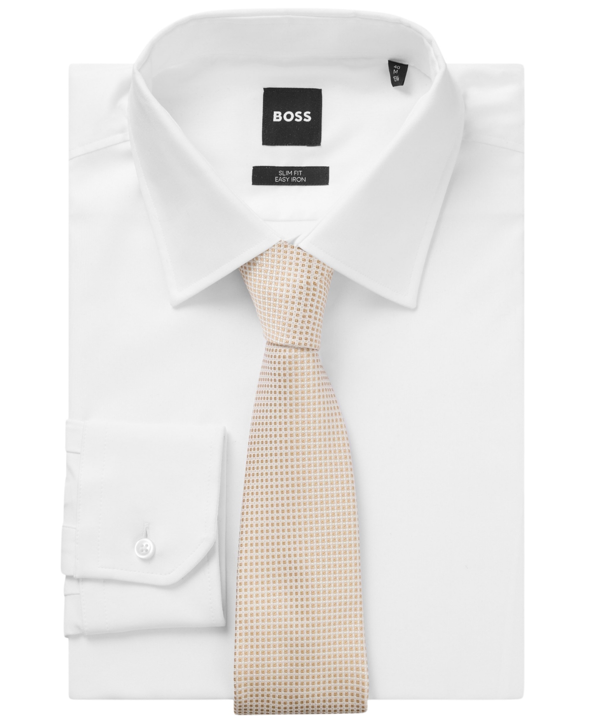 Boss by Hugo Boss Men's Jacquard-Pattern Silk Tie - Open Brown