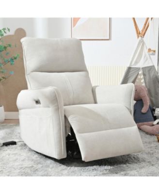 270 Swivel Rocker Recliner, Small Space Sofa, Fabric