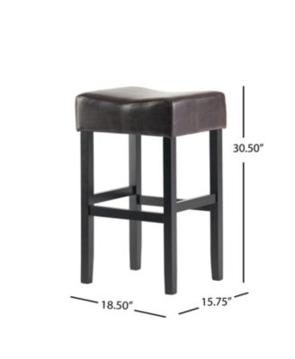 Luxurious Faux Leather Bar Stool with Sturdy Rubberwood Legs for Modern Dining
