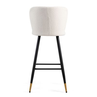 Modern 30" Barstool with White Seats and Black & Gold Accents