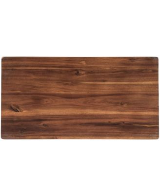 Farmhouse Rustic 2-piece Counter Height Wood Kitchen Dining Stools for Small Places, Walnut+Black