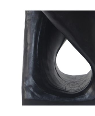 Streamdale Twist Shape Side Table, Wood-like texture, Black Color