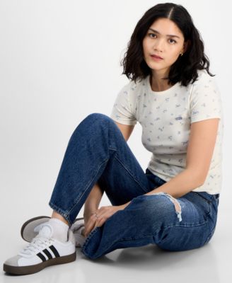 LEVI'S LEVIS WOMENS CLASSIC HAYES TEE 94 COTTON BAGGY FIT BOOTCUT JEANS EXCLUSIVELY AT MACYS 