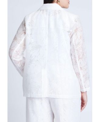 Women's Plus Size Burnout Blazer