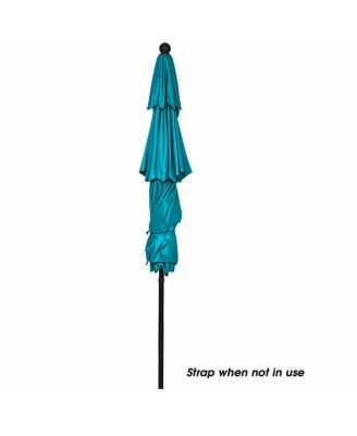 10' 3 Tier Patio Umbrella Aluminum Sunshade Shelter Double Vented without Base-Turquoise