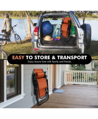 Outdoor Folding Zero Gravity Reclining Lounge Chair