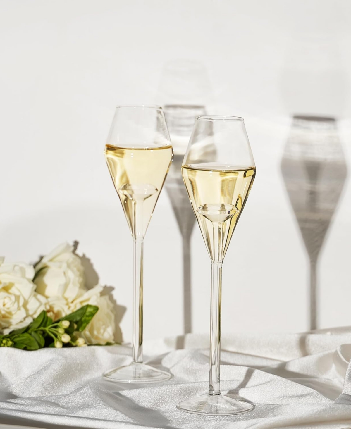 The Wine Savant Wedding Toast Champagne Flute Glasses, Set Of 2