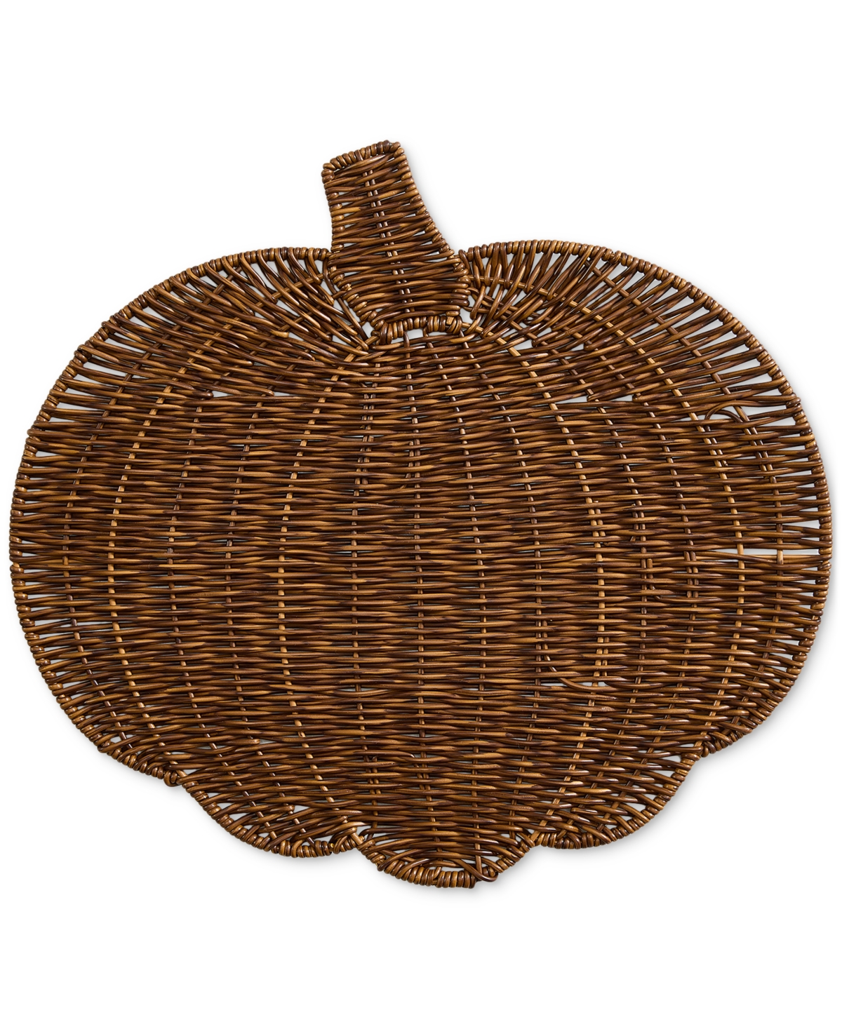 Elrene Wicker Pumpkin-shaped Woven Placemat In Brown