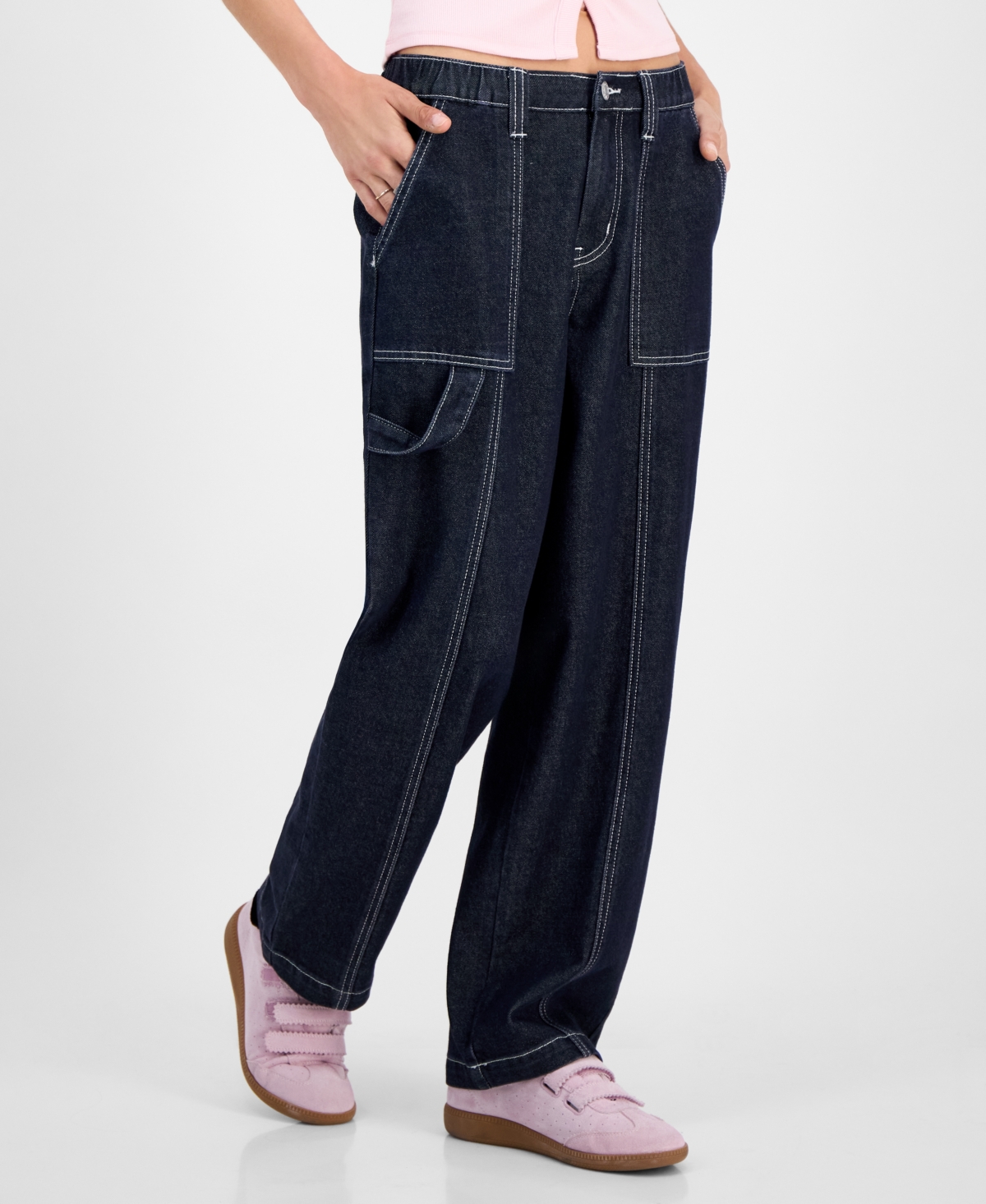 MADDEN GIRL JUNIORS' UTILITY SKATER JEANS 