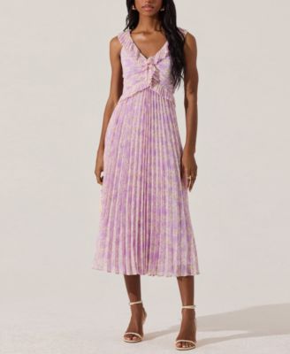 ASTR the Label - Women's Pleated Ruffle Dress