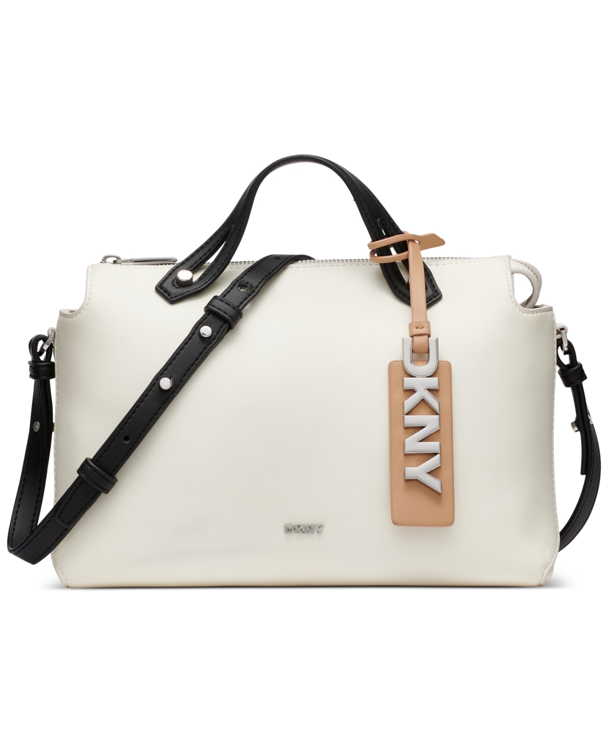 Louisa Small Logo Charm Satchel - Black/silver