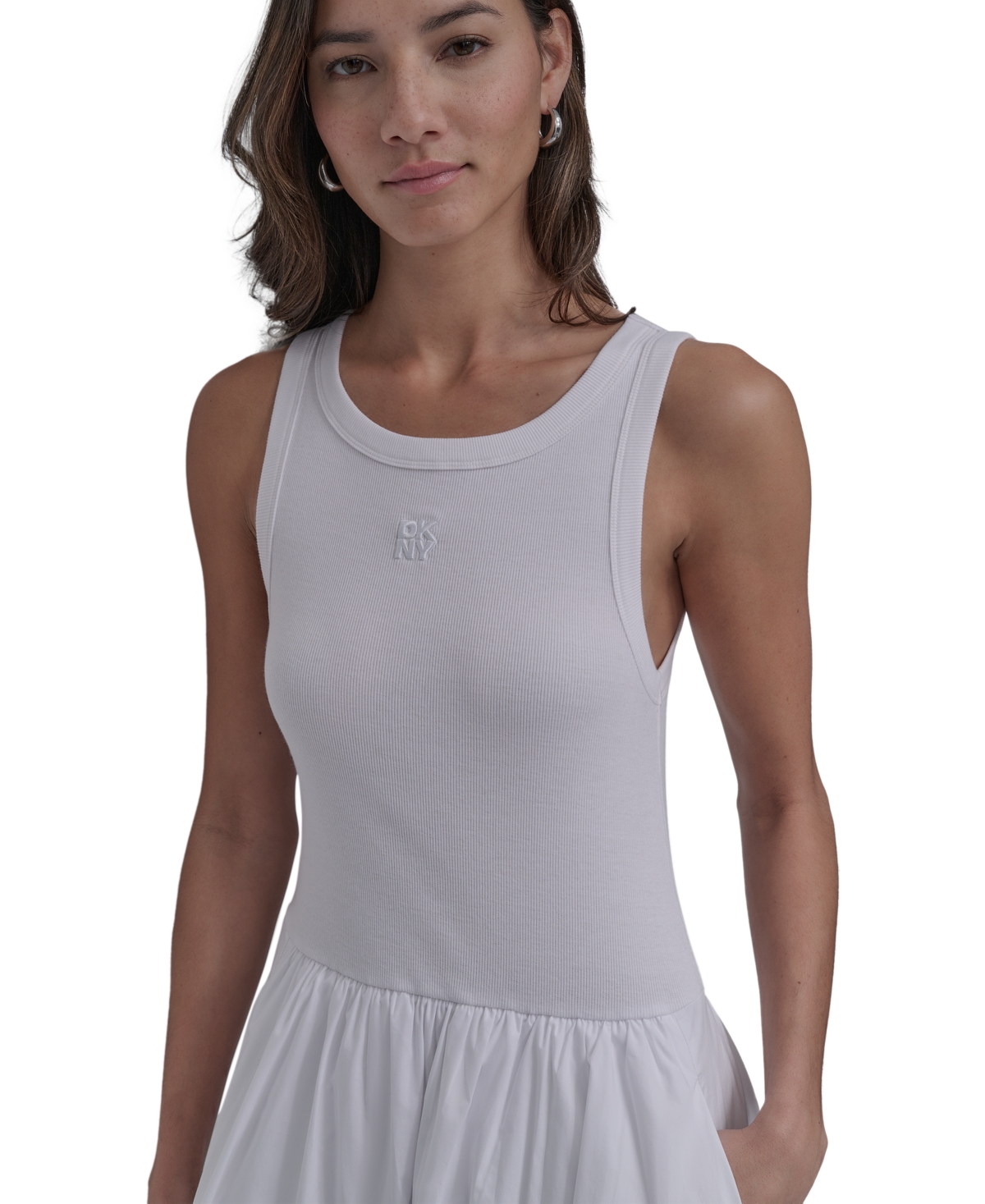 Dkny Jeans Women's Mixed-media Tank Dress