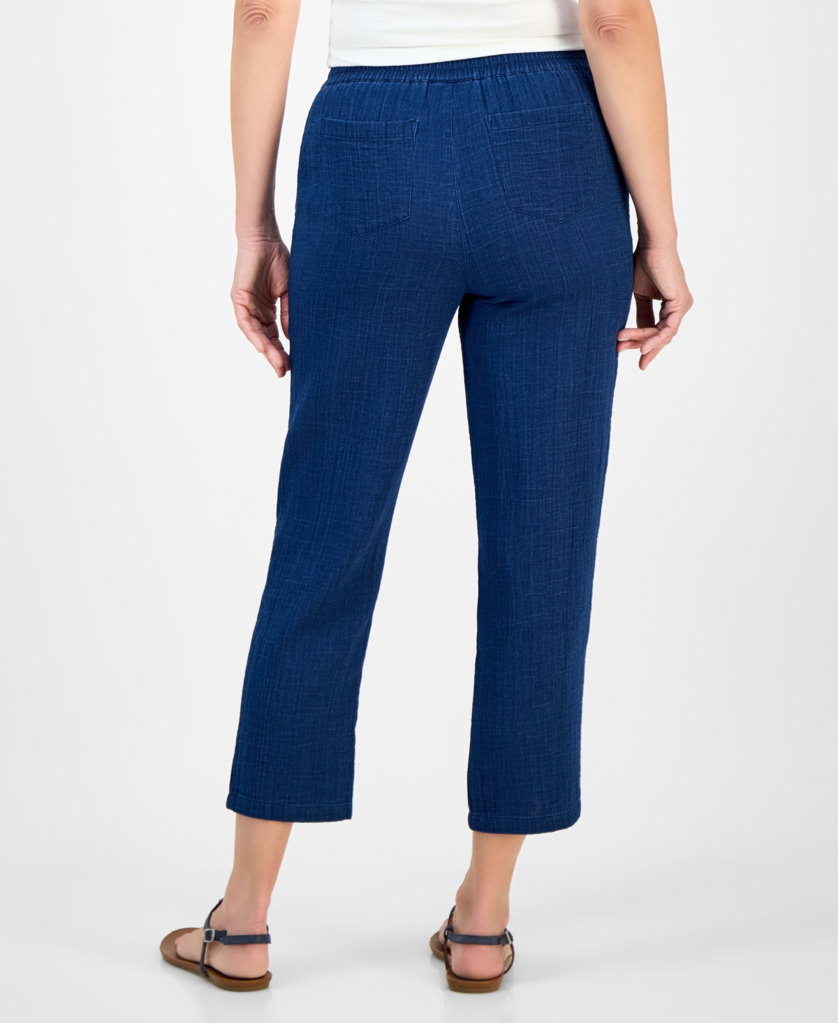Style & Co Petite Tapered-leg Pull-on Jeans, Exclusively At Macy's In Blue