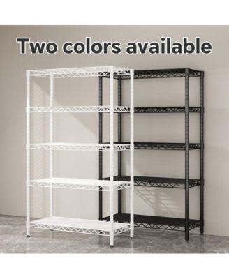 Wire Shelving Metal Storage Rack Adjustable Shelves, Standing Storage Shelf Units for Laundry Bathroom Kitchen Pantry Closet(White, 42L x 18W x 71H
