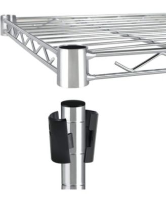 Simple Deluxe 5-Shelf Shelving with Wheels Steel Organizer 36"Wx14"Dx60"H Chrome